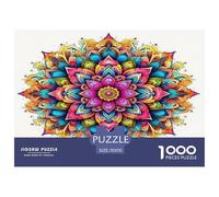 Mandala Flower Impossible Hard Challenging 1000 Pc Jigsaw Puzzle - Vibrant Mandala Intricate Kaleidoscope Recycled Paper for Home Wall Decor70x50cm/1000pcs