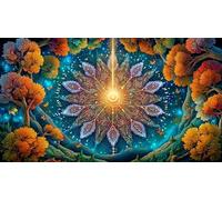 Mandala-flower Jigsaw Puzzle 1000 Pieces Recycled Paper Educational Games Challenging Puzzles for Adults and Kids Age 12 Years Up 70x50cm/1000pcs