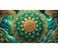 Mandala-flower Jigsaw Puzzle 1000 Pieces Recycled Paper Educational Games Challenging Puzzles for Adults and Kids Age 12 Years Up 70x50cm/1000pcs