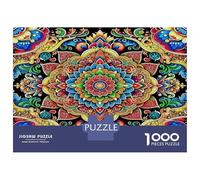 Mandala Flower Jigsaw Puzzle Mandala 1000 Pieces 100% Recycled Board for Kids Beginners Educational 70x50cm/1000pcs