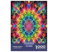Mandala Flower Jigsaw Puzzles for Adult Difficult Challenges 1000 Pieces Difficult Hard Jigsaw Puzzles for Man And Woman with Letters on Back 38x26cm/1000pcs