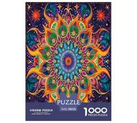 Mandala Flower Jigsaw Puzzles for Adult Difficult Challenges 1000 Pieces Difficult Hard Jigsaw Puzzles for Man And Woman with Letters on Back 38x26cm/1000pcs