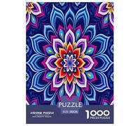 Mandala Flower Jigsaw Puzzles for Adult Difficult Challenges 1000 Pieces Difficult Hard Jigsaw Puzzles for Man And Woman with Letters on Back 38x26cm/1000pcs