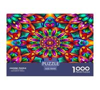 Mandala Flower Jigsaw Puzzles for Adults Kids 1000 Piece Great Gifts Challenge Toy Educational Game Home Decor Mindfulness Therapy 70x50cm/1000pcs