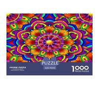 Mandala Flower Jigsaw Puzzles Puzzle for Adults Kids. 1000 Piece Great Gifts Challenge Toy Educational Game Home Decoration for Adults& Kids Age 14 Years Up 70x50cm/1000pcs
