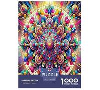 Mandala Flower Jigsaw Puzzles Puzzle for Adults Kids. 1000 Pieces Impossible Challenge Toy Educational Game Home Decoration for Adults& Kids Age 14 Years Up 70x50cm/1000pcs