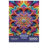 Mandala Flower Jigsaw Puzzles Puzzles for Adults Kids. 1000 Piece Whimsical Challenge Toy Educational Game Home Decoration for Educational Games Gifts 70x50cm/1000pcs