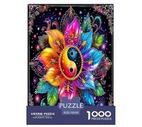 Mandala flower Jigsaw Puzzles Puzzles for Adults Kids. 1000 Pieces Beautiful plants Impossible Challenge Toy Educational Games Home Decoration for Adults& Kids Age 14 Years Up 70x50cm/1000pcs