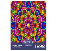 Mandala Flower Jigsaw Puzzles Puzzles for Adults Kids. 1000 Pieces Impossible Challenge Toy Educational Games Home Decoration for Educational Games Gifts 70x50cm/1000pcs