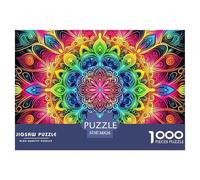 Mandala Flower Jigsaws for Adults Impossible And Difficult Challenge 1000 Piece Challenging Games Educational Games There Are Letters on The Back 38x26cm/1000pcs