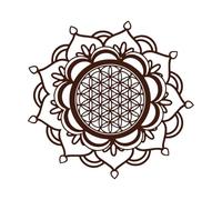Mandala Flower of Life Sacred Geometry Zen Buddha Lotus Wall Vinyl Sticker Decor 72x75.5cm Art Mural Painting Coffee