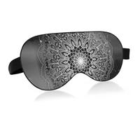 Mandala Flower on Galaxy Space Stars Tribal Ethnic Black White Adjustable Sleep Mask Lightweight Blindfold with Fashion Patterns Elastic Hidden Strap Relaxing Light Block 9.45 x 3.9 inch