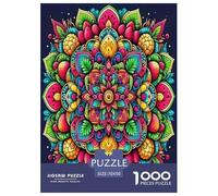 Mandala Flower Puzzle 1000 Pieces Jigsaw Adults Kids Puzzles Creative Challenge Games Home Decoration Inspirational Games Educational 1000pcs 70x50cm/1000pcs