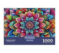Mandala Flower Puzzle for Adults Impossible And Difficult Challenge 1000 Pieces Challenging Games Educational Games There Are Letters on The Back 70x50cm/1000pcs