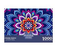 Mandala Flower Puzzles 1000 Pieces Age 12+ for Adults with Extra Fun Challenges Colourful Creativity Gift Giving 100% Recycled Cardboard 38x26cm/1000pcs
