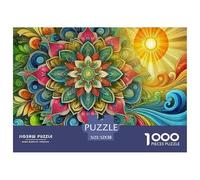 Mandala Flower Puzzles 1000 Pieces Age 14+ for Adults Whimsical Challenge Colourful Creativity & Gift Giving 52x38cm/1000pcs
