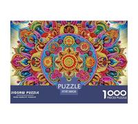 Mandala Flower Puzzles 1000 Pieces for Adults with Extra Fun Challenges Colourful Creativity Gift Giving 100% Recycled Cardboard 38x26cm/1000pcs