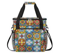 mandala flower vintage Coffee Maker Carring Bag Travel Carrying Storage Tote Bag Compatible with Keurig K-Mini or K-Mini Plus Portable Single Serve Coffee Brewer Case with Pockets for K-cup Pods