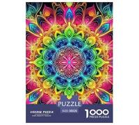Mandala Flower1000 Pieces Round Puzzle Jigsaw for Adults And Kids Unique Challenge Games38x26cm/1000pcs