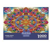 Mandala Flower1000Pieces JigsawPuzzlesMandala Flower ForAdult Challenging LargePiecePuzzles Age12+byth EducationalGames Uncover The Puzzle 70x50cm/1000pcs