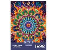 Mandala FlowerJigsaw 1000 Pieces for Adults And Kids,Creative Round Puzzles Unique Challenge Games38x26cm/1000pcs