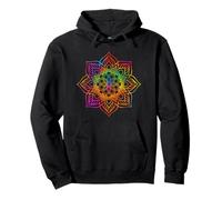 Mandala Fractal Geometry Rainbow Watercolor Sacred Vibes Pullover Hoodie