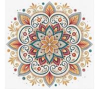 Mandala Full 11CT DIY Stamped Cross Stitch Kits 40x40cm for Adult Home Decor (B)