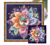 Mandala Full 11CT DIY Stamped Cross Stitch Kits for Beginners Adults Gift Home Wall Decor Needlework Embroidery Kits 45x45cm