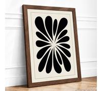 Mandala Geometric Framed Wall Art Print A3 Walnut