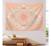 Mandala Geometry Tapestry, Bohemian Style Aesthetics Tapestries Wall Hanging, Pink Tapestry Wall Art Decor, for Bedroom Living Room Dorm Home Party Decoration - 200x150cm