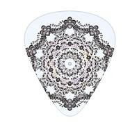Mandala Guitar Picks Picks 12 Pack with Thin Box,Holiday Design for Christmas and New Year Round snow Futuristic Background,Special Guitar Plectrums Gift Set for Guitarist