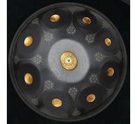 Mandala Handpan Drum in D Minor, 9/10/12 Notes Steel Hand Drum, Premium Drum Instrument with Bag Mallets Stand,Black,9 notes