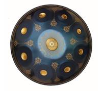 Mandala Handpan Drum in D Minor, 9/10/12 Notes Steel Hand Drum, Premium Drum Instrument with Soft Handpan Bag, Handpan Mallets, Handpan Stand,Blue,9 notes