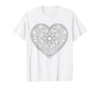 Mandala Heart to Color Yourself Value Graphic T-Shirt, Men, White, XL