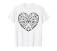 Mandala Heart Zum selbst bemalen Value Graphic T-Shirt, Men, White, S
