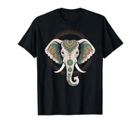 Mandala Henna Elephant Face T-Shirt