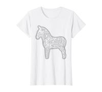Mandala Horse for self Coloring Value Graphic T-Shirt, Women, White, M
