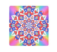 mandala independence day Magic Make Up Bag Pouchs Cloth Travel Bag Organizer Wrap Camera Lens Cloth Wrapper For Toiletries Size 21.7x21.7in