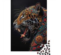 Mandala Jaguar Art 1000 Pieces Jigsaw Puzzle, Animal Lover Puzzle, Calm Indoor Activity, 38x26cm/1000pcs