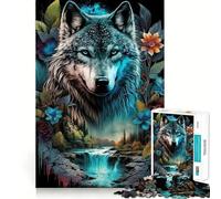 Mandala Jungle Wolf Hard Jigsaw Puzzle for Adults 1000 Pieces Recall Boost Accurate Cut Real Challenge Home Art (38x26cm)
