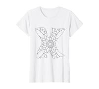 Mandala Letter X Coloring and Painting Yourself Value Graphic T-Shirt, Women, White, XL