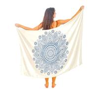Mandala Life ART Blauer Women's Sarong, Pareo, Bikini Cover Up, Beach Towel, Wrap Skirt, Tapestry Wrap Scarf, Neckerchief, Rayon, Soft and Lightweight, Mandala Blue, One Size