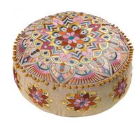 Mandala Life ART Bohemian Floor Pillow Cover -60x20 cm - Luxury, Artisan Room Décor Pouffe for Meditation, Yoga, and Boho Chic Seating Area Stool- Accent Your Living Room, Bedroom