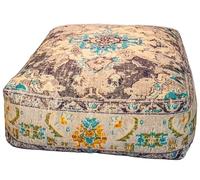 Mandala Life ART Bohemian Yoga Decor Floor Cushion Cover - 60x20 cm - Square Meditation Carpet Pillow Case - Printed Cotton Rug Pouf