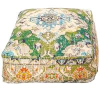 Mandala Life ART Bohemian Yoga Decor Floor Cushion Cover - 60x20 cm - Square Meditation Carpet Pillow Case - Printed Cotton Rug Pouf