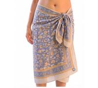 Mandala Life ART Premium Block Print Cotton Beach Pareo for Women - Soft Lightweight Sarong, Bikini Cover-up, Swimsuit Cover-up, Boho Wrap Skirt for Summer, Travel & Beach, Block 547, One Size