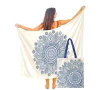 Mandala Life ART Women's Pareo_ACA_5blue_Set Swimwear Cover Up, Mandala Blue, One Size