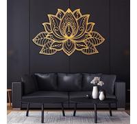 Mandala Lotus Flower Metal Wall Art, Abstract Woman Face Metal Wall Art, Mandala Flower Artwork Decoration, Modern Sculpture Home Decor for Living Room,Bedroom Hallway and Stairs Nature