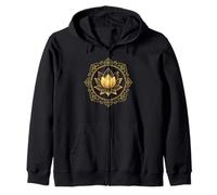 Mandala Lotus Style Flower Sacred Design Zip Hoodie