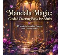 Mandala Magic: Guided Coloring Book for Adults: 40 Intricate Mandala Designs with Color Guides, Dotted Practice Pages & Full-Size Line Art for Stress Relief and Creative Relaxation